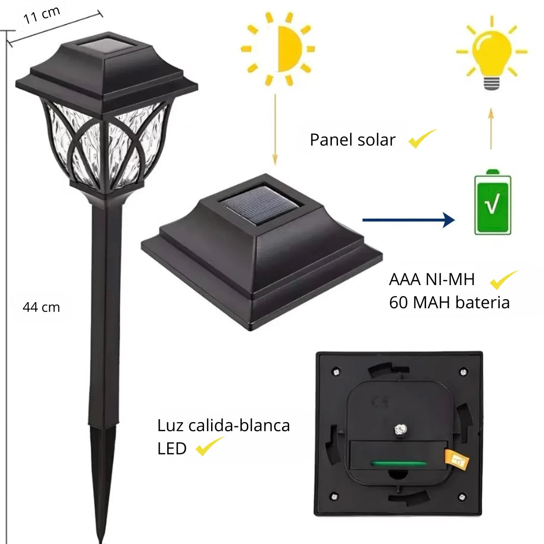 Lampara Solar De Exteriores Tipo Farol (PROMO 2X1)