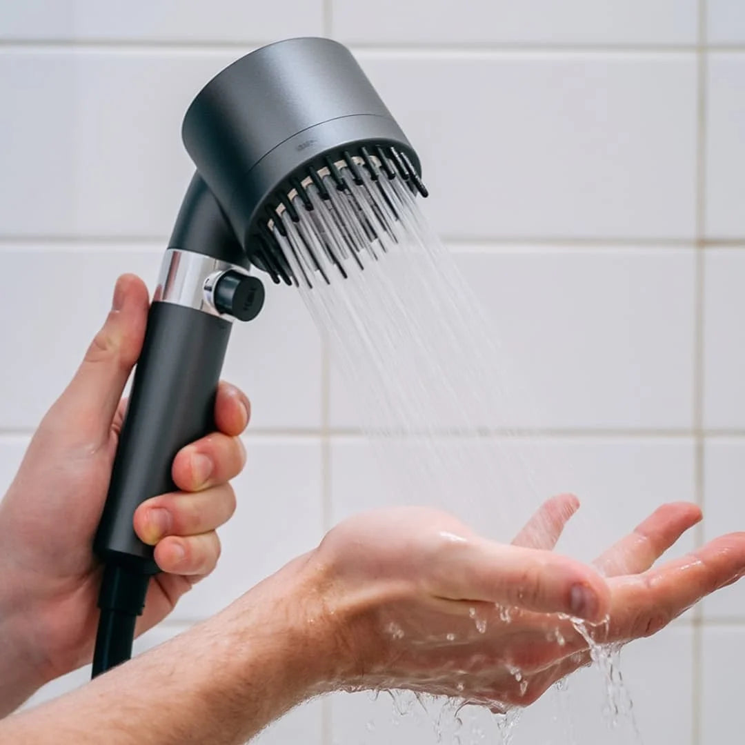Real Shower™ - Cabezal Presurizado, Filtro Purificador, Relajante Masajeador Spa