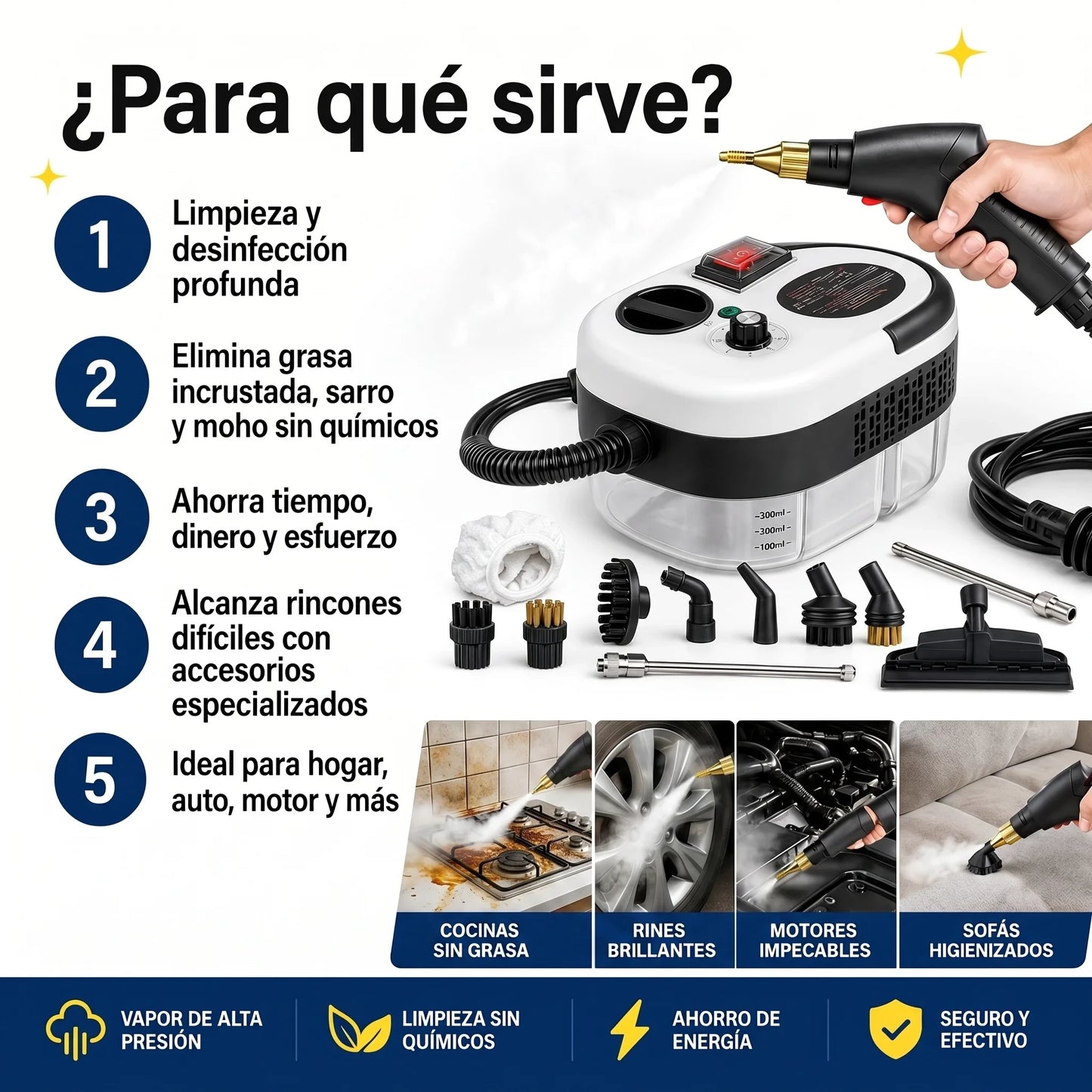 Vapor Cleaner - Elimina Lo Imposible, Esteriliza, Lava Profundo