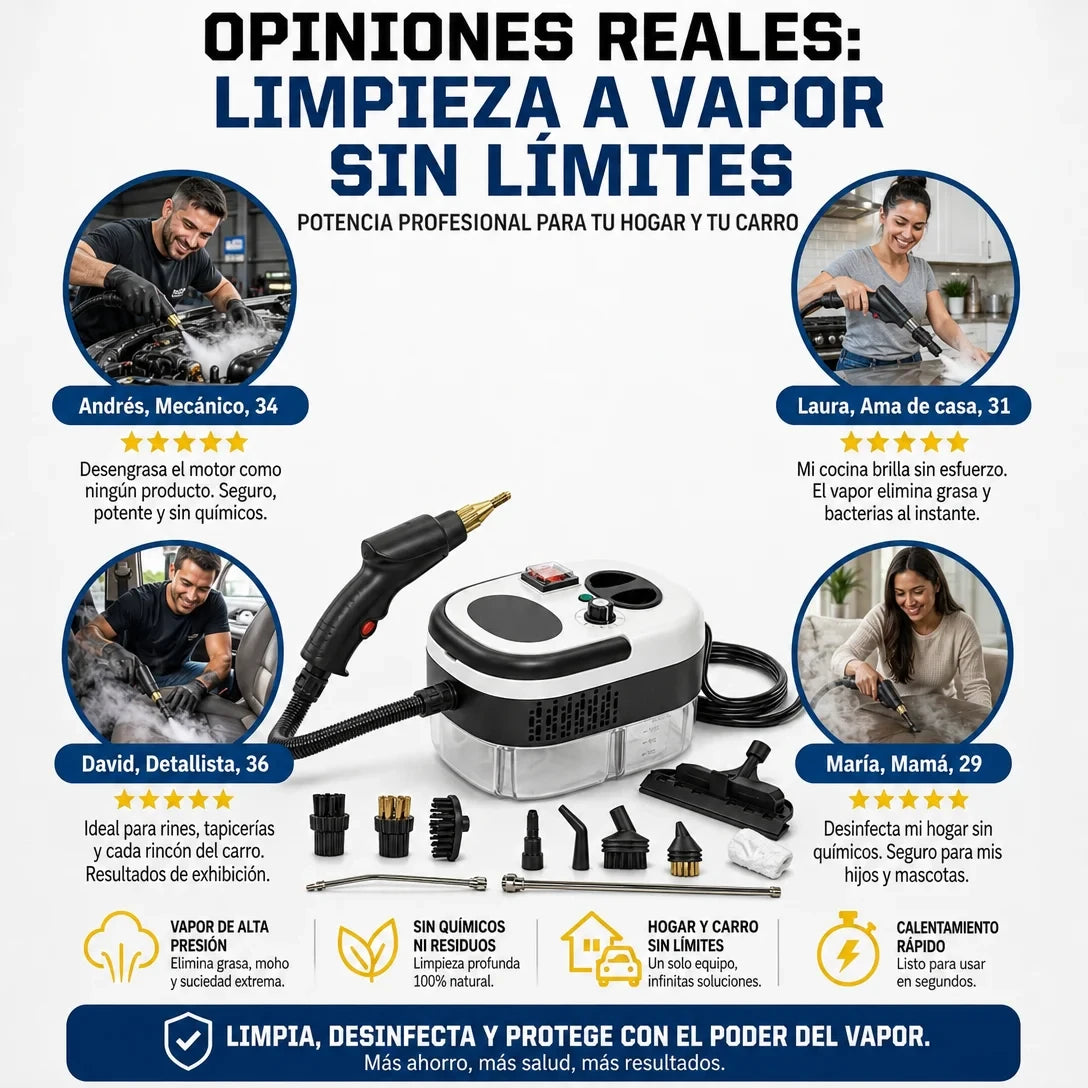 Vapor Cleaner - Elimina Lo Imposible, Esteriliza, Lava Profundo